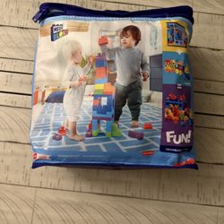 MEGA BLOKS First Builders Toddler Blocks Toys Set, Big Building Bag with 80 Pieces and Storage, Blue, Ages 1+ 