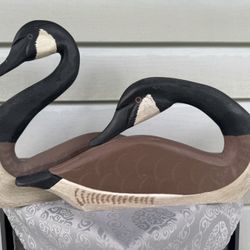 WOODEN DUCKS: The Boyds Collection, Canadian Geese, SIGNED “J Dudley”, set of 2
