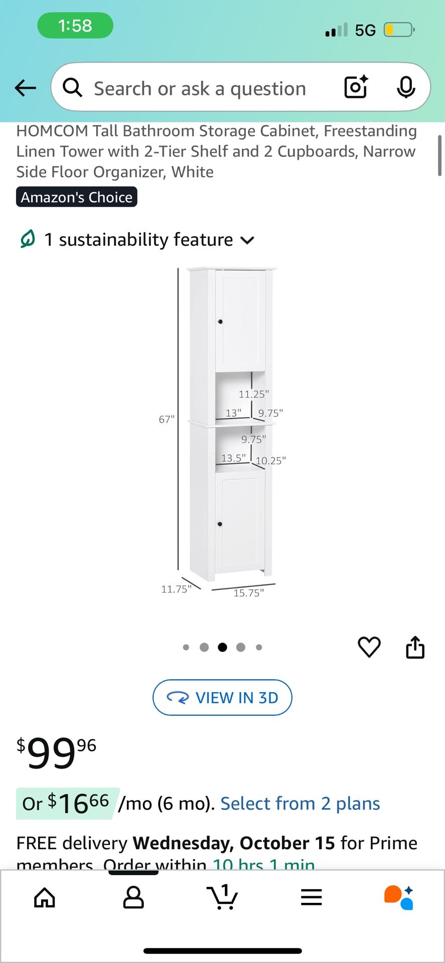 Cabinet For Bathroom Or Small Storage