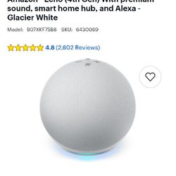 4th Gen Amazon Alexa No Power Cord 