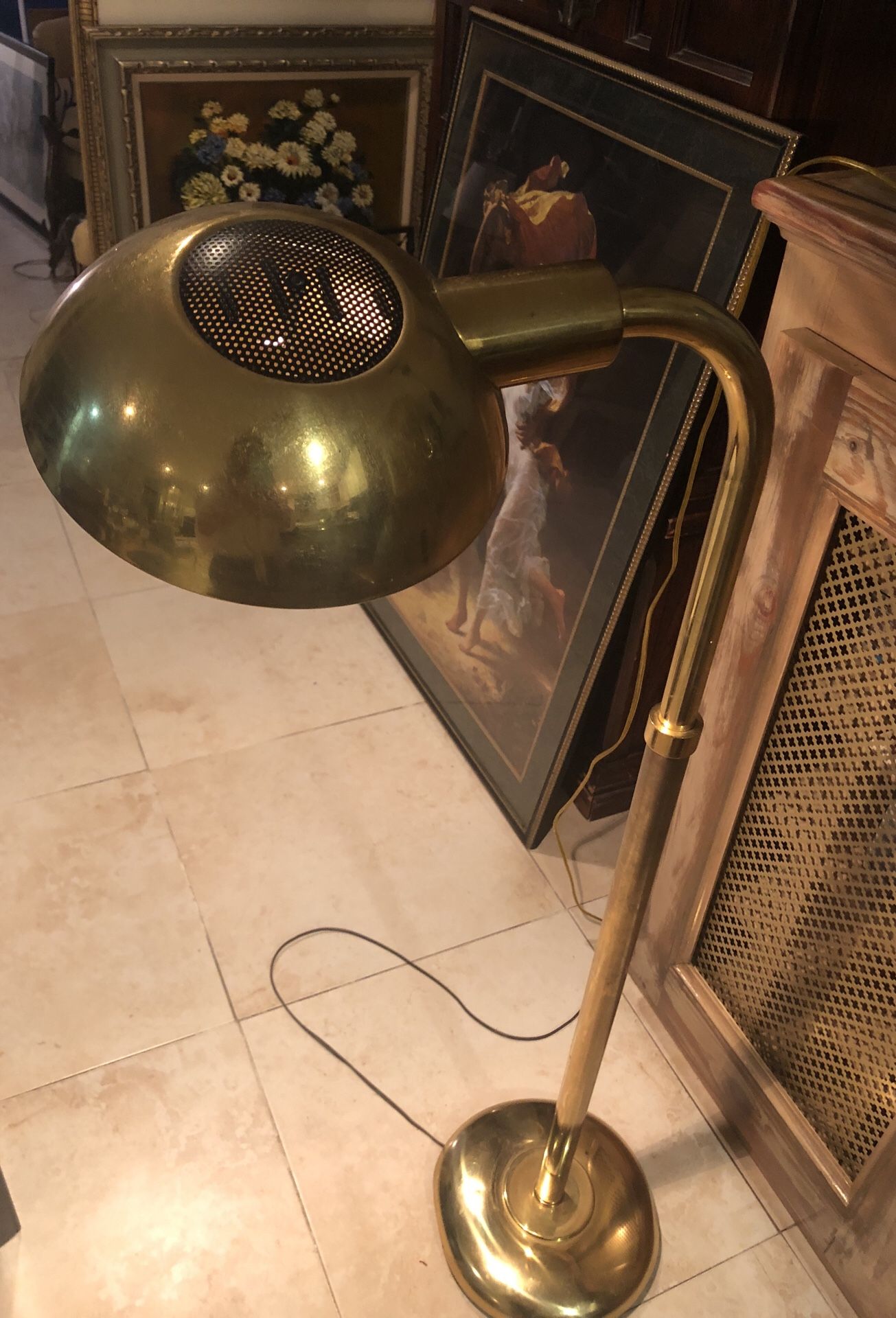 Brass floor lamp