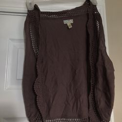 SUSINA Brown Vest Blouse (Size S)