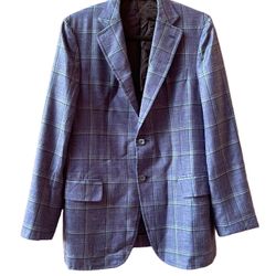 ISAIA M.PENNER Wool-Silk-Linen Cashmere Plaid Sport Coat Size:48/7L