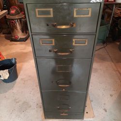 Vintage Berger Certified Grade A Steel File Cabinet 