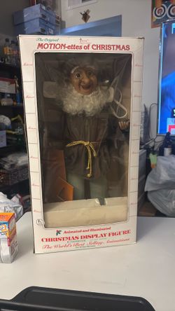 ANIMATED SANTAS WORKSHOP ELF & SAW TELCO MOTION-ETTE VINTAGE *WORKS* ORIGINALBOX
