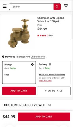 Champion Anti-Siphon Valve 1 in. With union (150 psi)