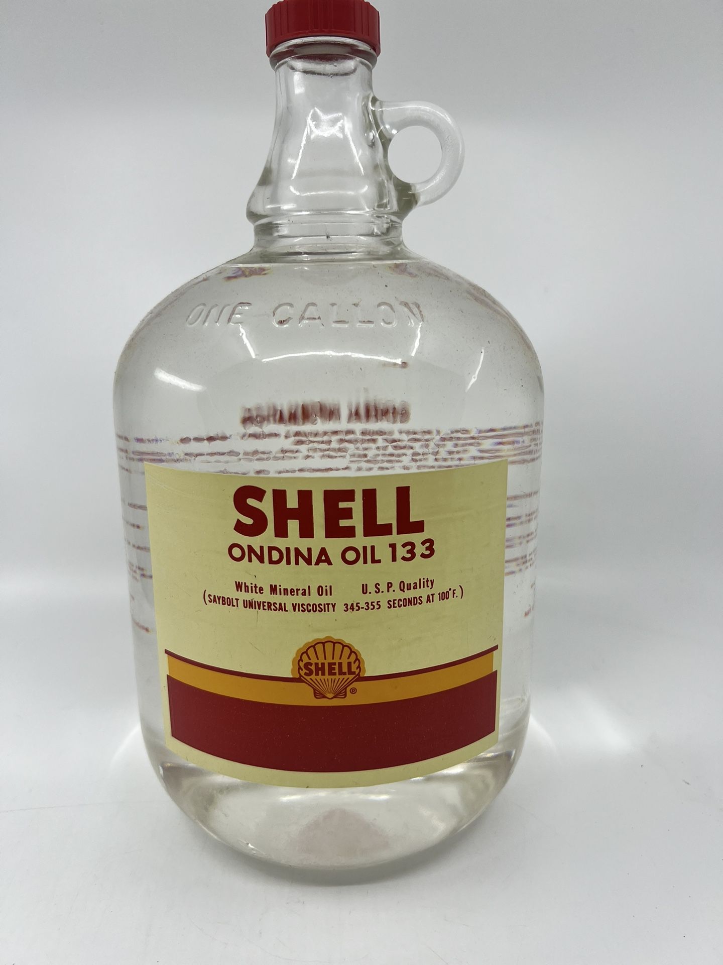 Vintage Shell Oil Company Ondina Oil 133 Glass 1 Gallon Bottle O-I Duraglass Full