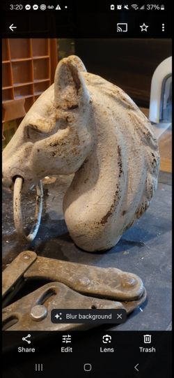 Horse head figure / Antique stone look / Artistic object / Painting