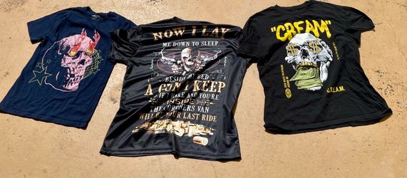 Graphic Skull Print T-Shirts – Lot of 3 Halloween