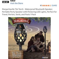 Margaritaville Tiki Torch, Bluetooth Speaker