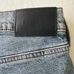 Express slim straight blue denim jeans