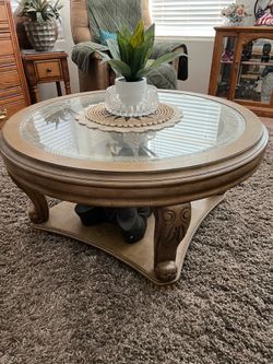 $125 center table, $99 entry hall table, $99 End Table, $50 Marble top entry table all In Good Condition.