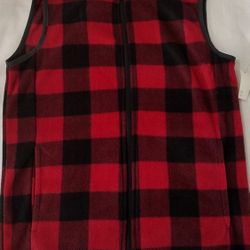 Amazon Red Buffalo Plaid Child's fleece Vest  XL 12 Years Christmas