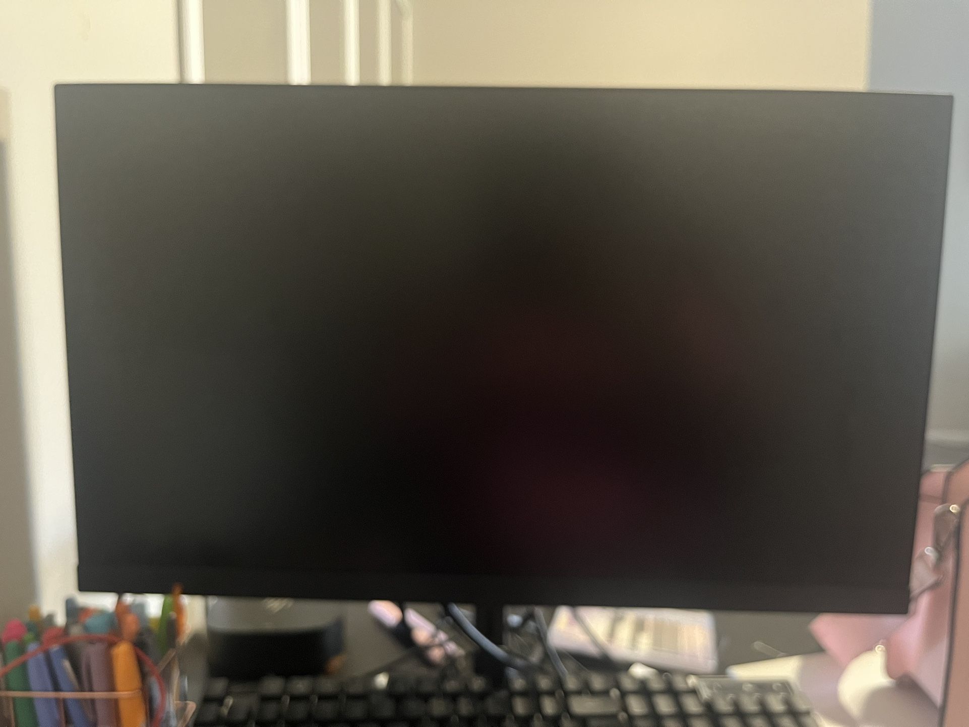 HP monitor and headset