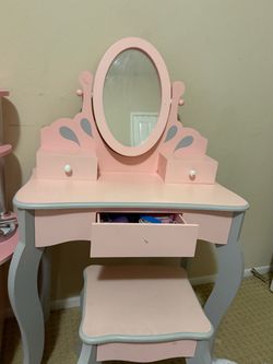 Wooden play vanity