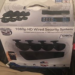 4 Wired Security Cameras With DVR New In Box