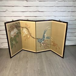 Vintage Asian Painting Bird Panel Art
