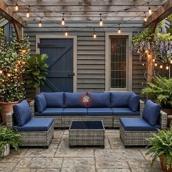 7pc Outdoor Sectional Patio Furniture Set
