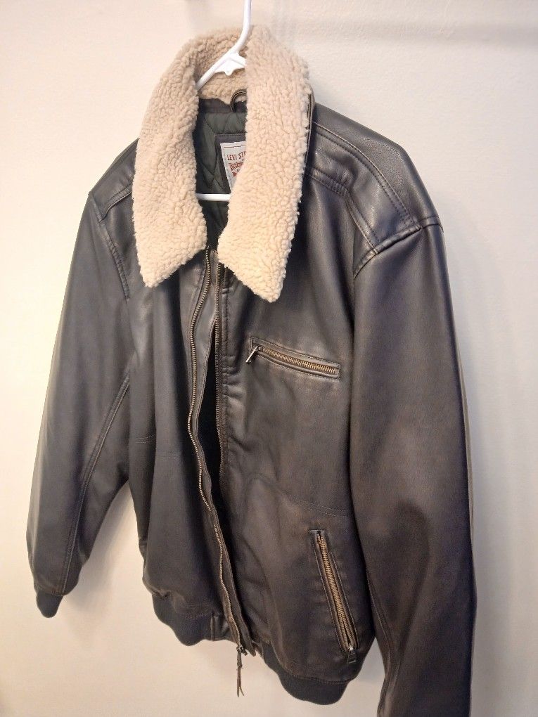 Levi's Men's Faux Leather Aviator Bomber Jacket 