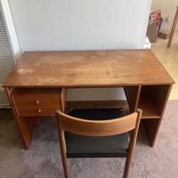 Wooden Desk and Chair