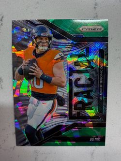 2025 Panini Prizm - Fractal Bo Nix #13 Green Ice Prizm