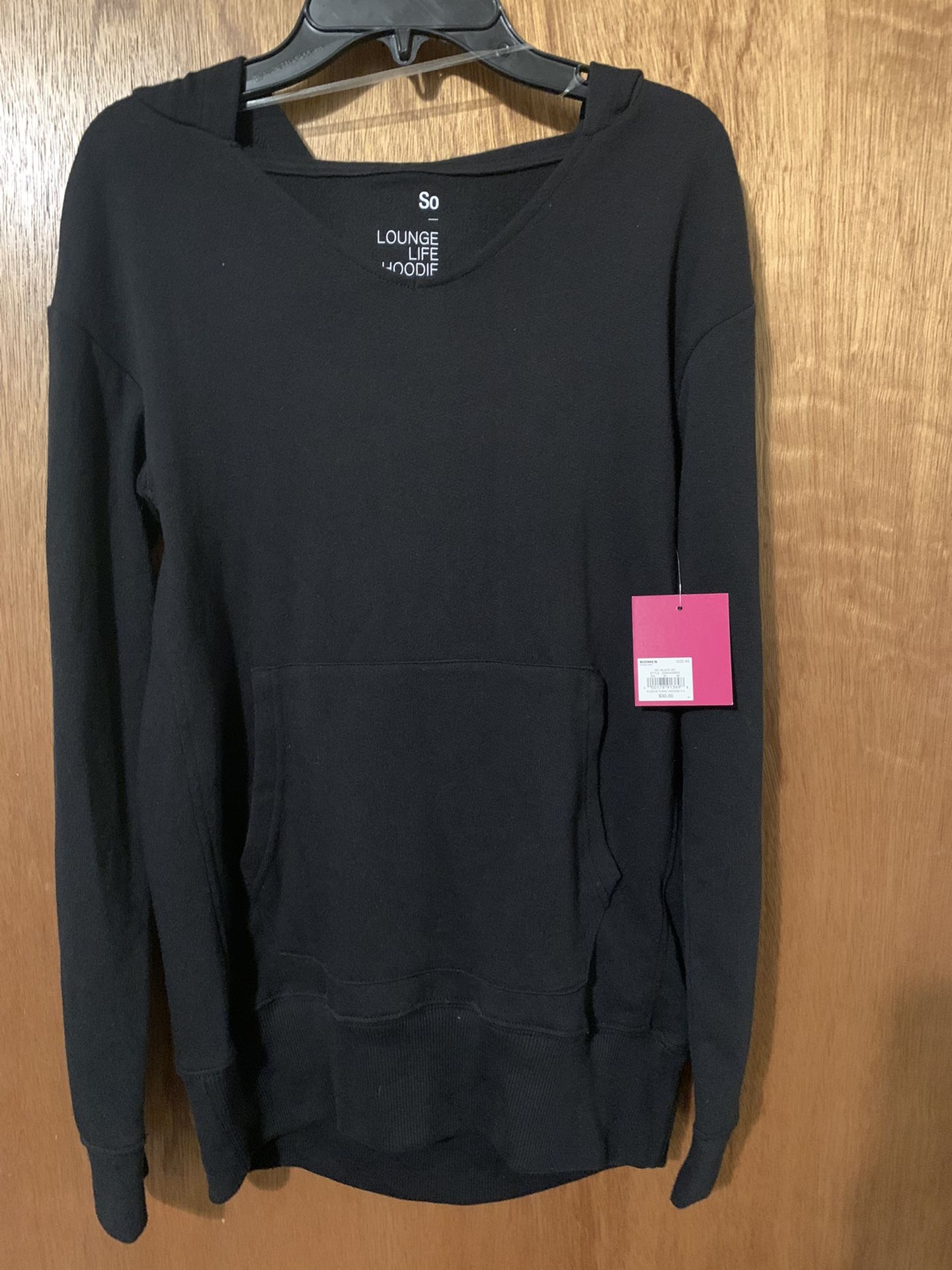 Black Hoodie Fleece Lined  NEW