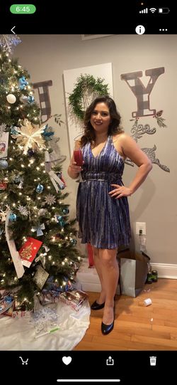 Halter navy Blue Dress