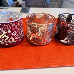 3 Bath Body Works candle Holders 