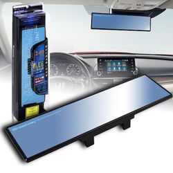 Broadway 240MM Wide Flat Interior Clip On Rear View Blue Tint Mirror Universal -(3-MC-005-BL