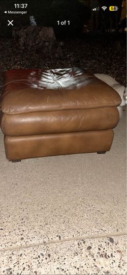 Leather ottoman