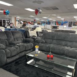 Dark Gray Microfiber Sofa &Loveseat Set For Sale (Brand New) 40% Off