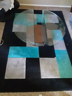 Coffee table and rug