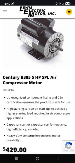 Colemon 5 HP Air Compressor Motor