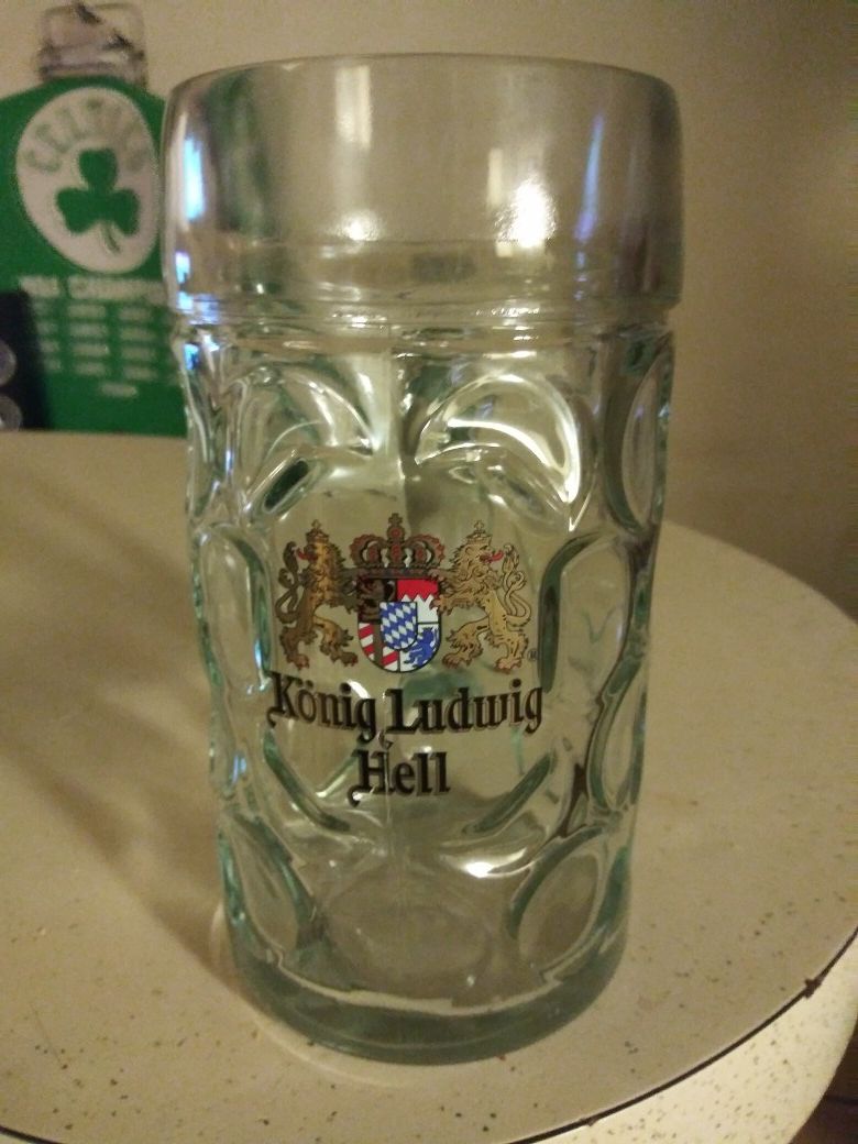 Konig Ludwig Hell heavy dimpled glass beer mug new case of six