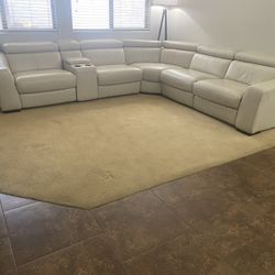 Leather Electric Reclining Sofa