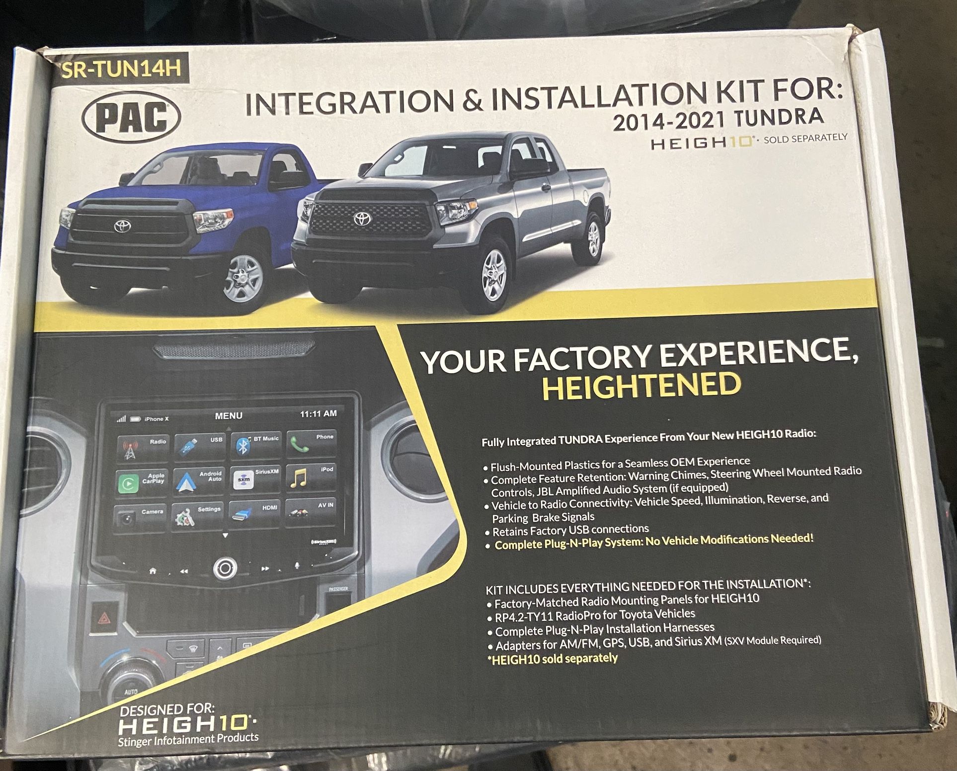 2014-2021 Tundra Integration Kit For Heigh 10 Radio 