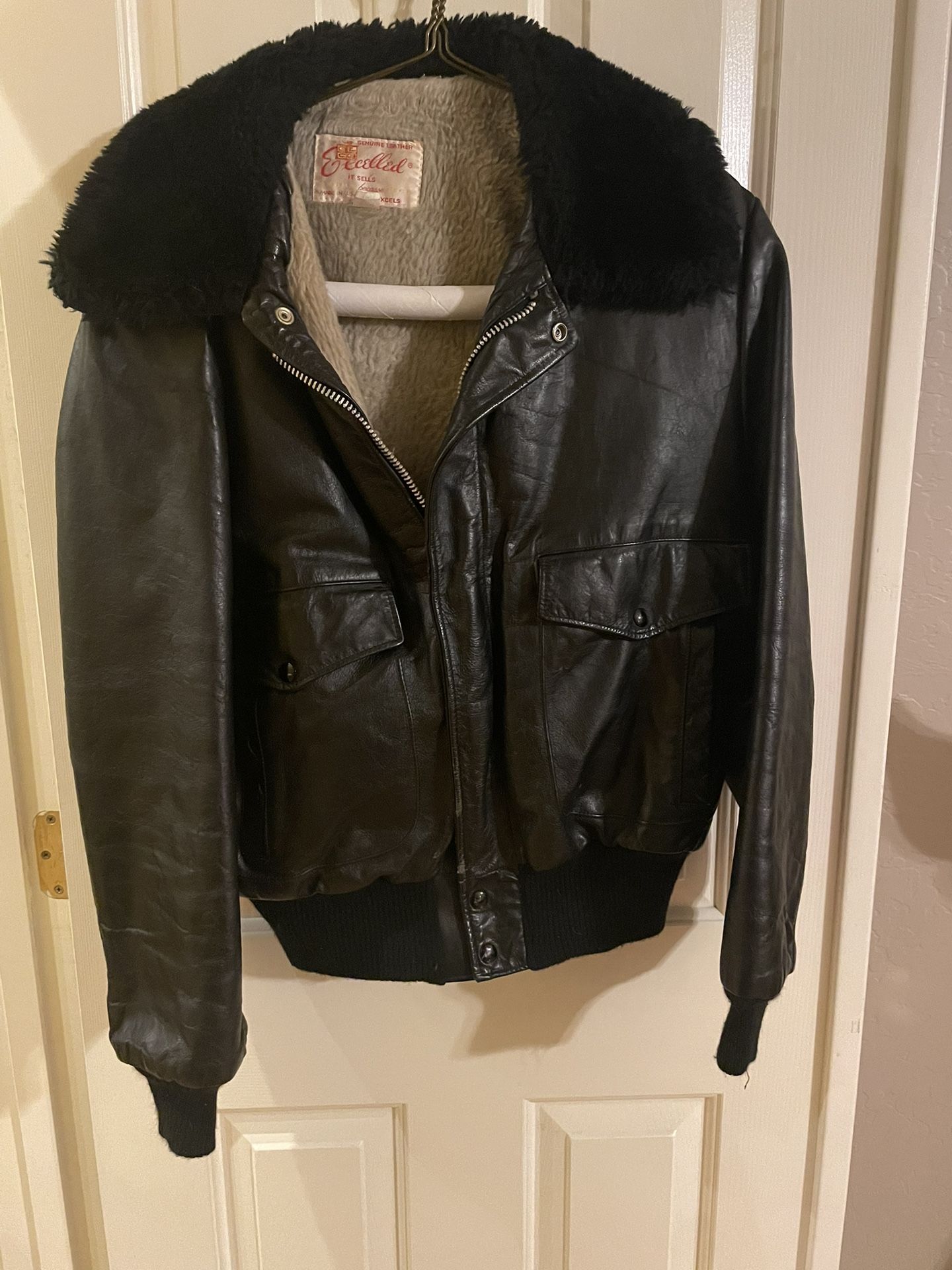 Vintage, 80s Leather Bomber Jacket
