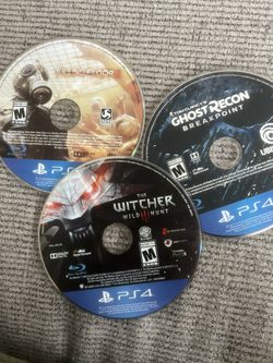 PS4 Games (Ghost Recon, The Witcher, and Killing Floor 2)