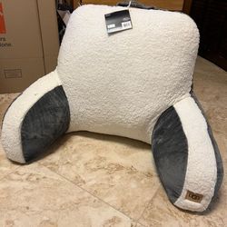 Plush Backrest Pillow Gray Fleece