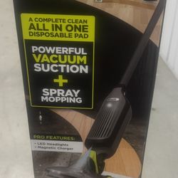 Shark VACMOP Cordless Hard Floor Vacuum Mop Includes 2 Disposable VACMOP Pads and a 12oz VACMOP Solution, Charcoal Gray, VM180