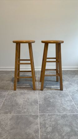 (2) Wood Counter Stool 