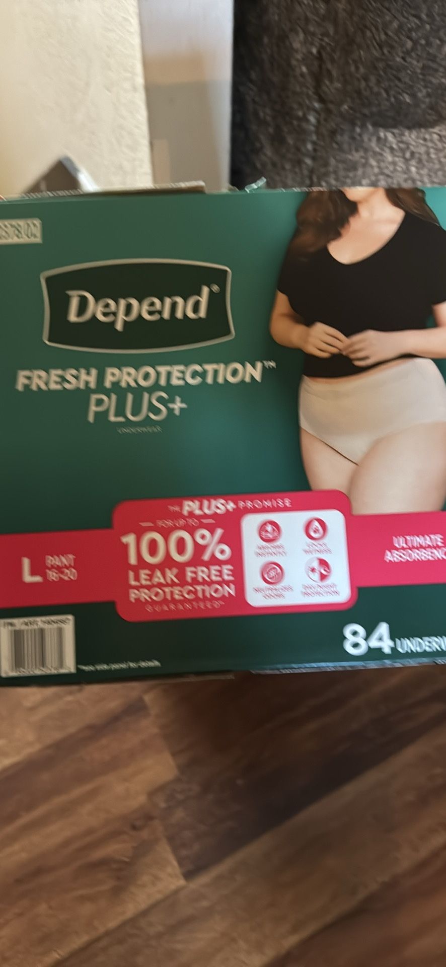 depend fresh protection plus+ size Large qty 84 women underwear