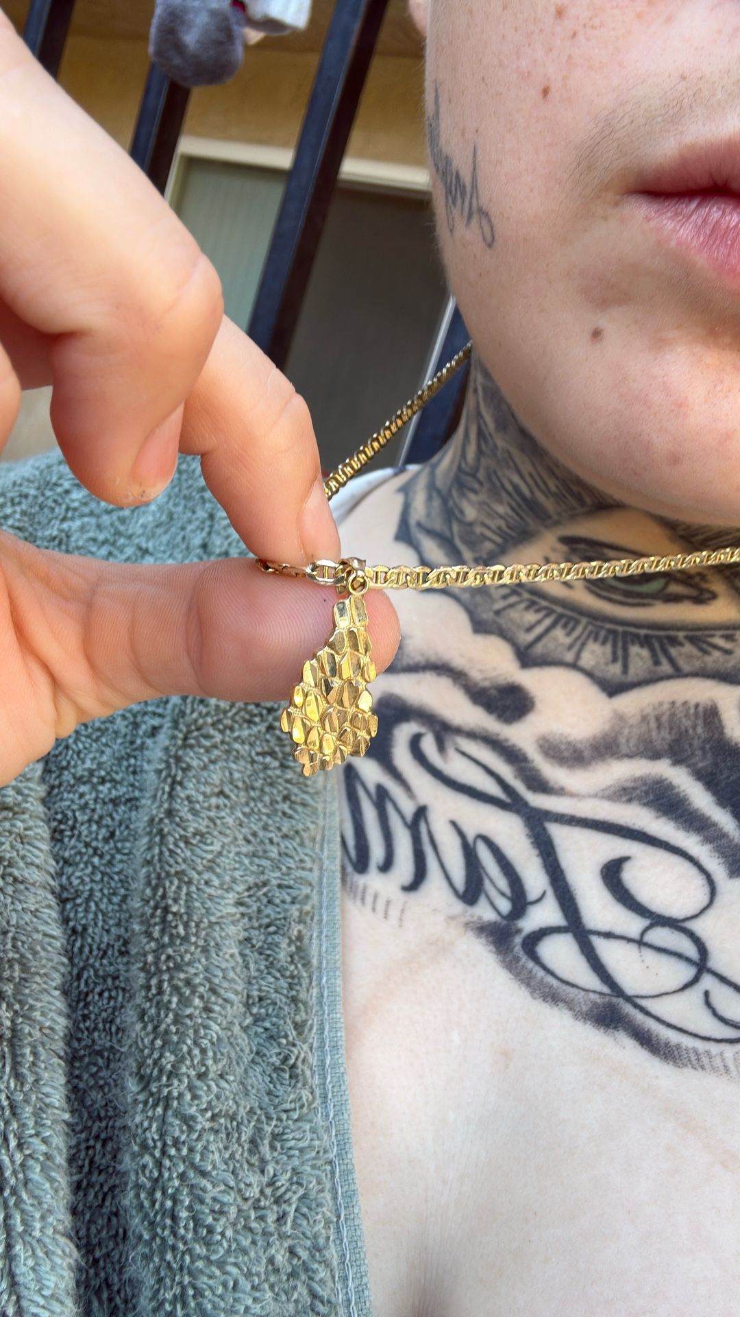 Chain And Nugget Pendant