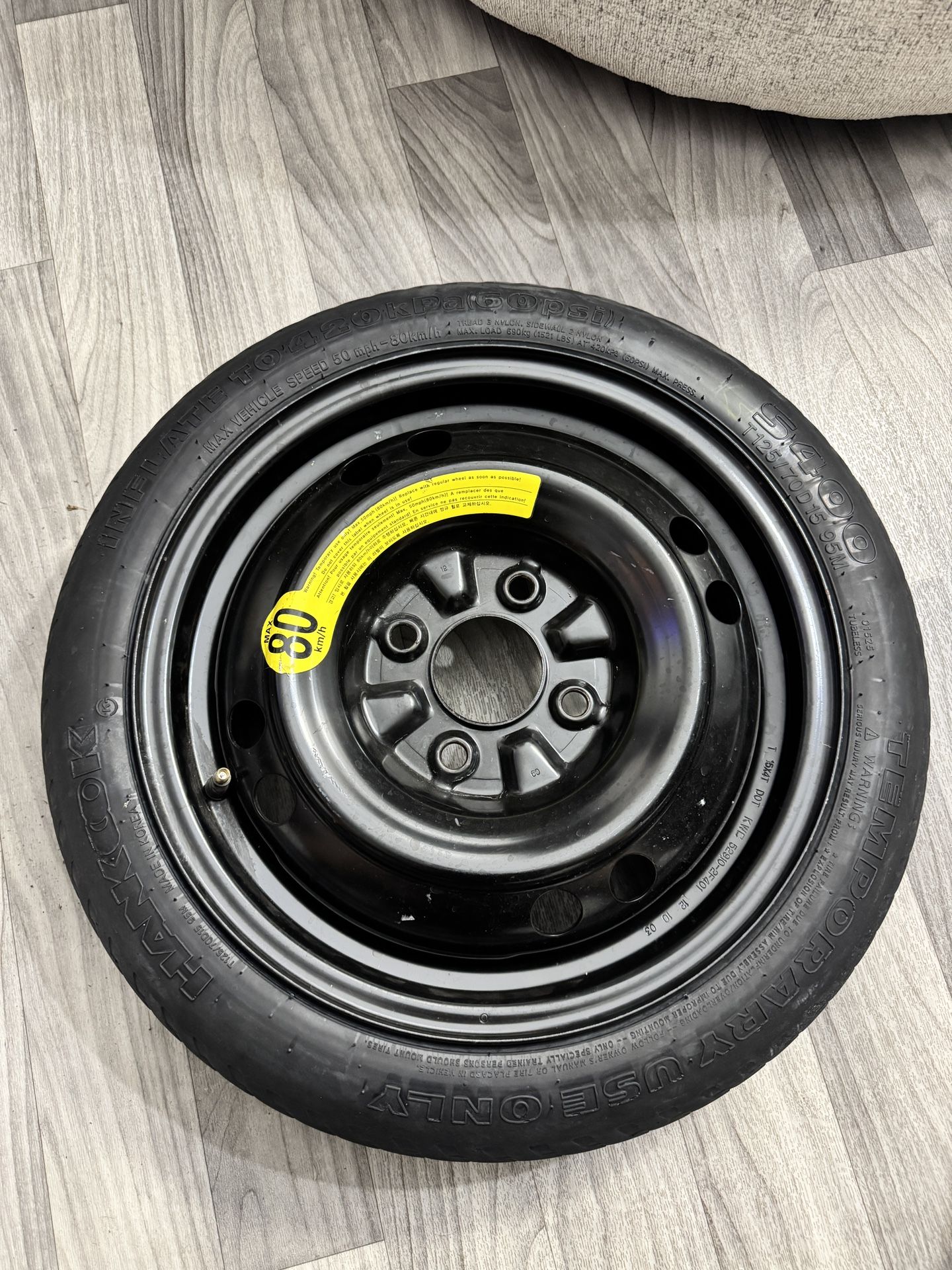 2004 - 2009 Kia Spectra Compact Temporary Spare Tire Donut Wheel OEM