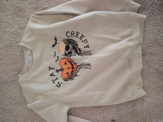 Creepy Fall Halloween Graphic Sweatshirt medium