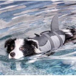 Queenmore Dog Life Jacket Ripstop Shark Dog Safety Vest 