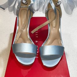 Blue Bow Wedding Heels