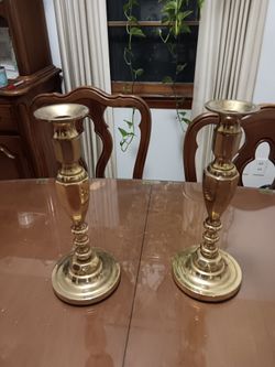 Antique Brass candlestick hoders