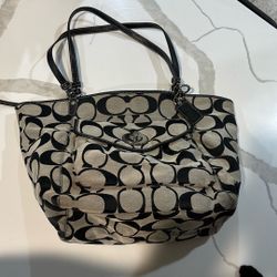 Coach Y2K signature canvas tote bag black and grey 