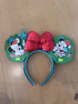 Disney Parks Mickey & Minnie Loungefly Glow-in-the-Dark Holiday Ear Headband